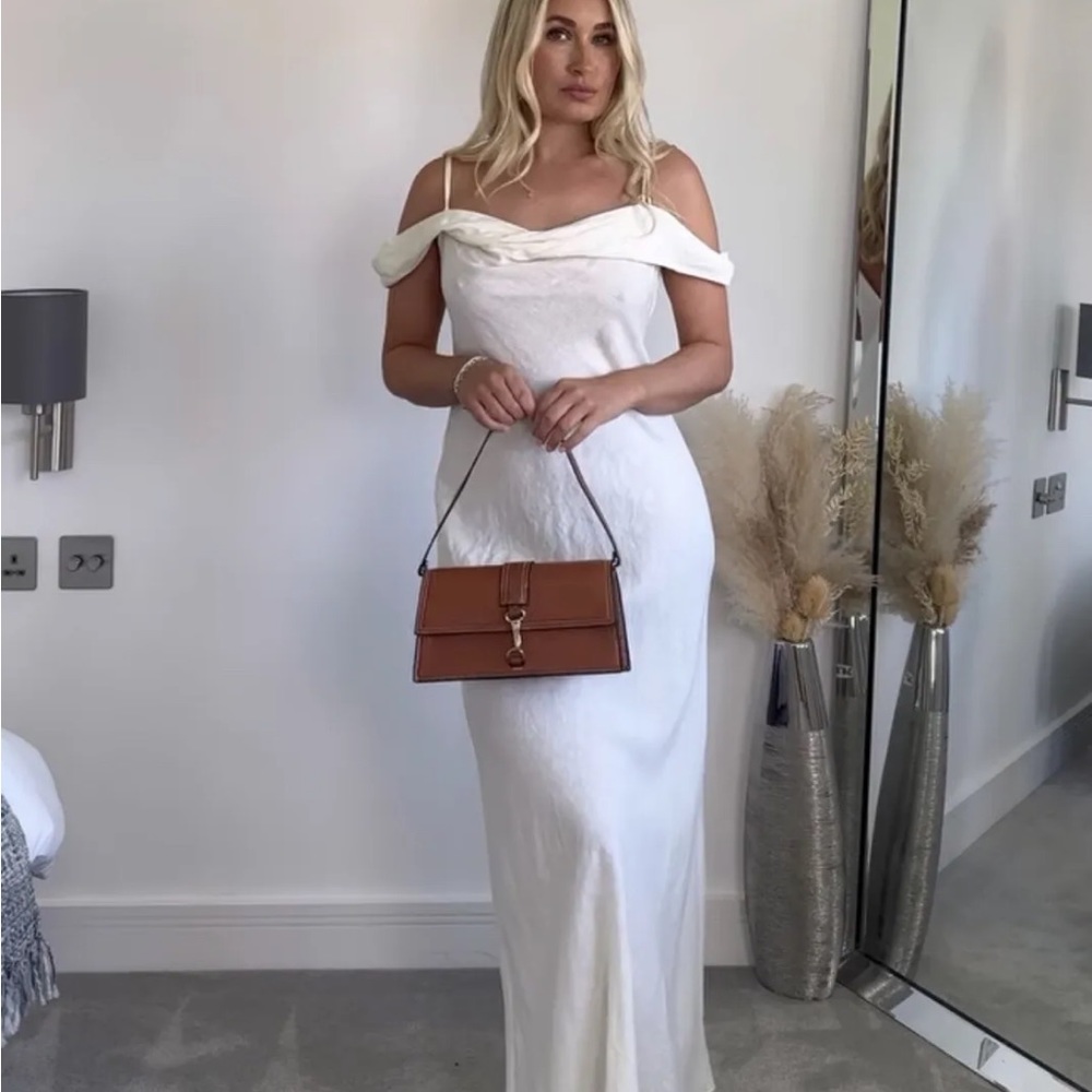 Zara linen blend long dress white - Picture 8 of 11